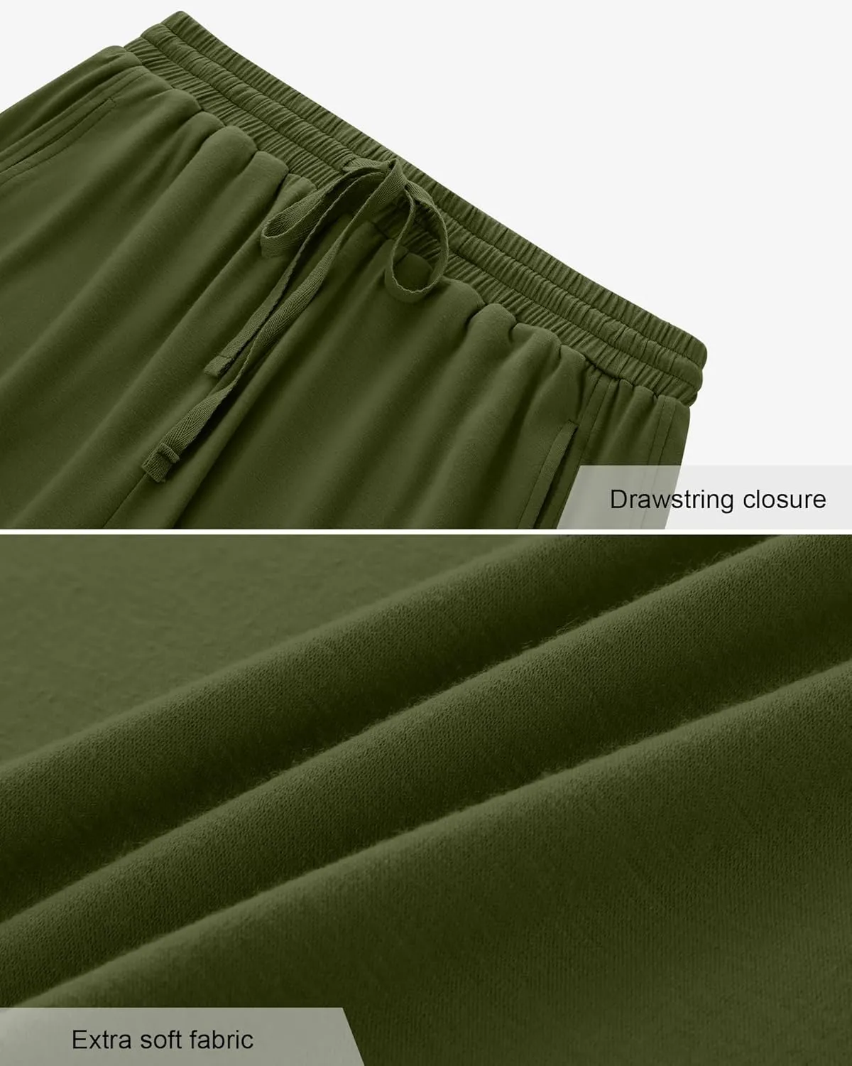 Huukeay 4 Pack Bermuda Shorts for Women Drawstring Elastic Waist Sweat Cotton Wide Leg Long Shorts