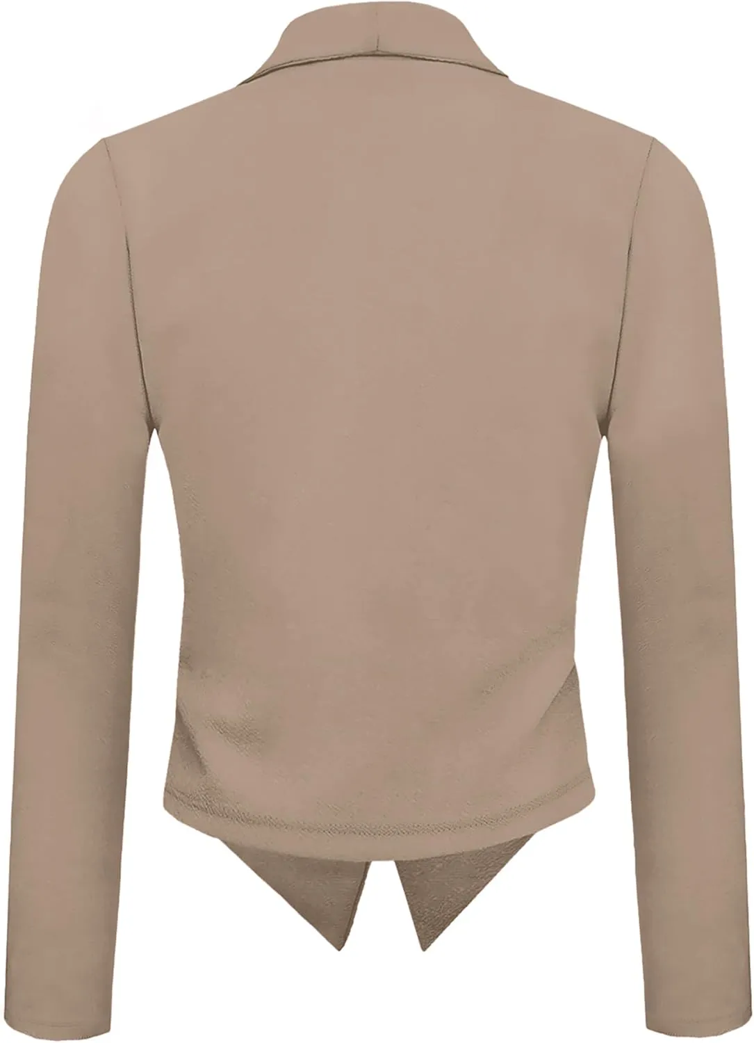 Hybrid & Company Womens Casual Work Office Blazer Open Front Heavy Ponti Shawl Collar Long Sleeve Jacket