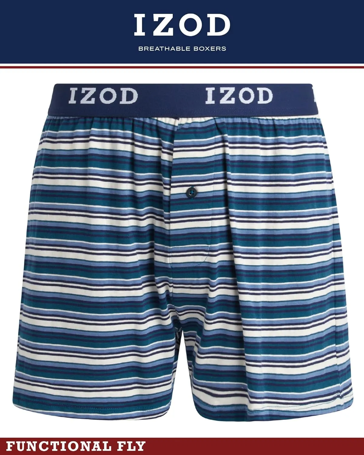 IZOD Men's Boxer Shorts - 4 Pack Classic Knit Underwear Boxers with Functional Fly - Soft Breathable Boxers for Men (M-2XL)