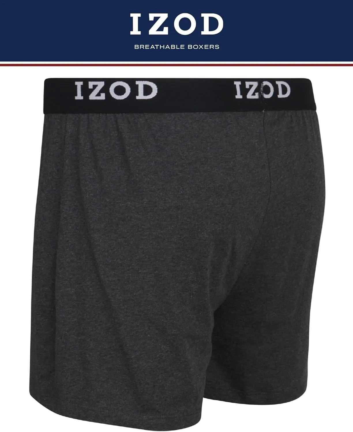 IZOD Men's Boxer Shorts - 4 Pack Classic Knit Underwear Boxers with Functional Fly - Soft Breathable Boxers for Men (M-2XL)