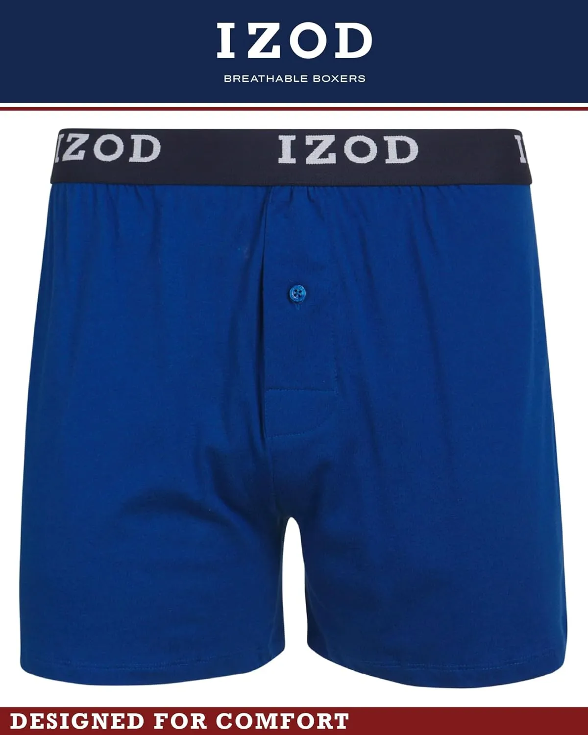 IZOD Men's Boxer Shorts - 4 Pack Classic Knit Underwear Boxers with Functional Fly - Soft Breathable Boxers for Men (M-2XL)