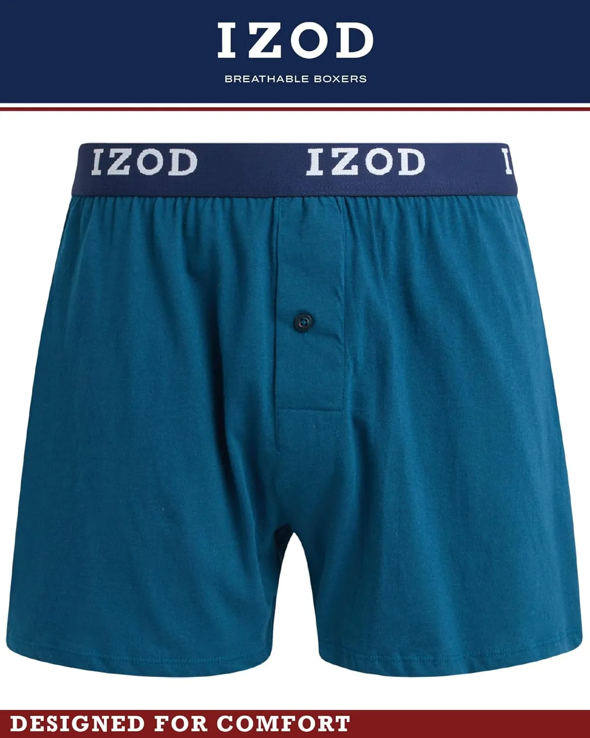 IZOD Men's Boxer Shorts - 4 Pack Classic Knit Underwear Boxers with Functional Fly - Soft Breathable Boxers for Men (M-2XL)