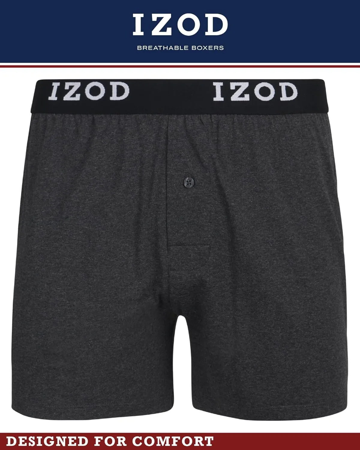IZOD Men's Boxer Shorts - 4 Pack Classic Knit Underwear Boxers with Functional Fly - Soft Breathable Boxers for Men (M-2XL)