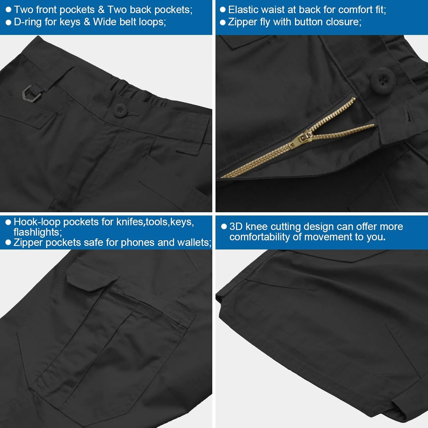 Jessie Kidden Mens Tactical Stretch Outdoor Cargo Shorts Wear Resistant Rip Stop Work Hiking Fishing Shorts
