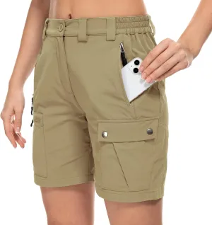 Jessie Kidden Womens Stretch Cargo Hiking Shorts Quick Dry Elastic Waist 7" Casual Shorts for Women