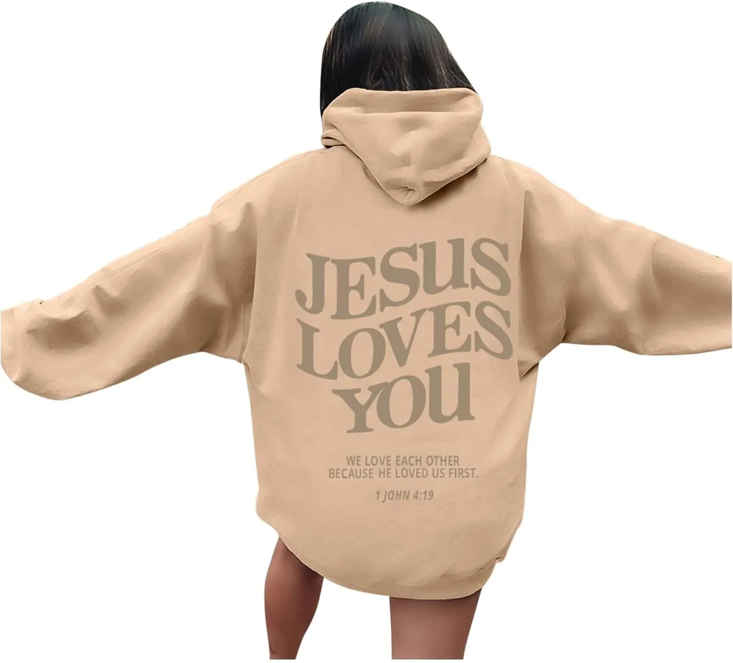 Jesus Loves You Hoodie for Women Men Have A Good Day Christian Hooded Sweatshirts Bible Verse Religious Pullover Tops