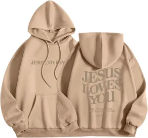 Jesus Loves You Hoodie for Women Men Have A Good Day Christian Hooded Sweatshirts Bible Verse Religious Pullover Tops