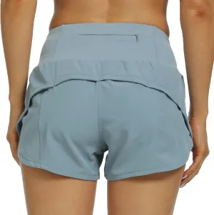 Kcutteyg Running Shorts for Women with Liner High Waisted Lightweight Womens Workout Shorts with Pocket