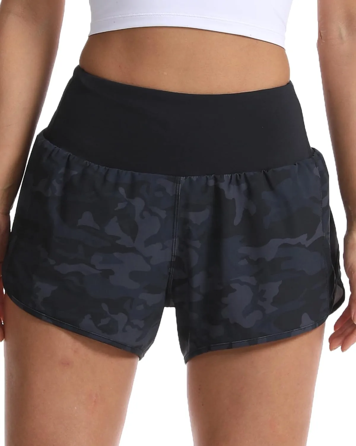 Kcutteyg Running Shorts for Women with Liner High Waisted Lightweight Womens Workout Shorts with Pocket