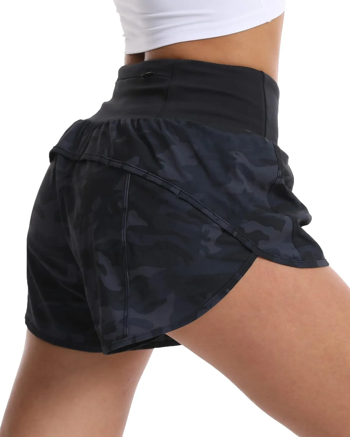 Kcutteyg Running Shorts for Women with Liner High Waisted Lightweight Womens Workout Shorts with Pocket