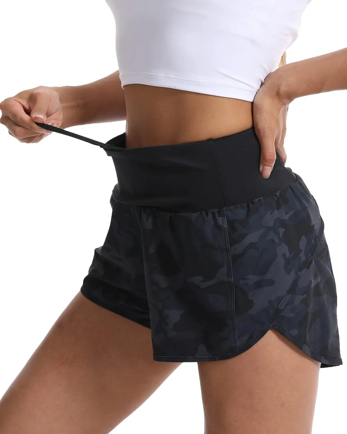Kcutteyg Running Shorts for Women with Liner High Waisted Lightweight Womens Workout Shorts with Pocket