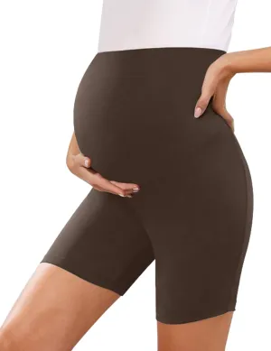 KIM S Buttery Soft High Waisted Maternity Biker Shorts - Workout Yoga Active Maternity Shorts