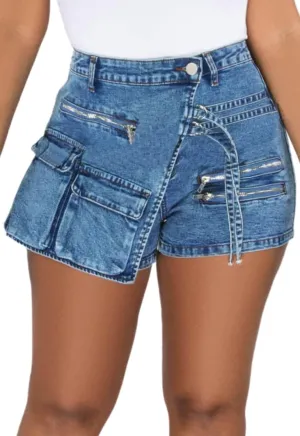 ksotutm Women's Denim Skorts Skirt Casual Zipper Stretchy Denim Shorts Novelty Skirts Summer Hot Shorts