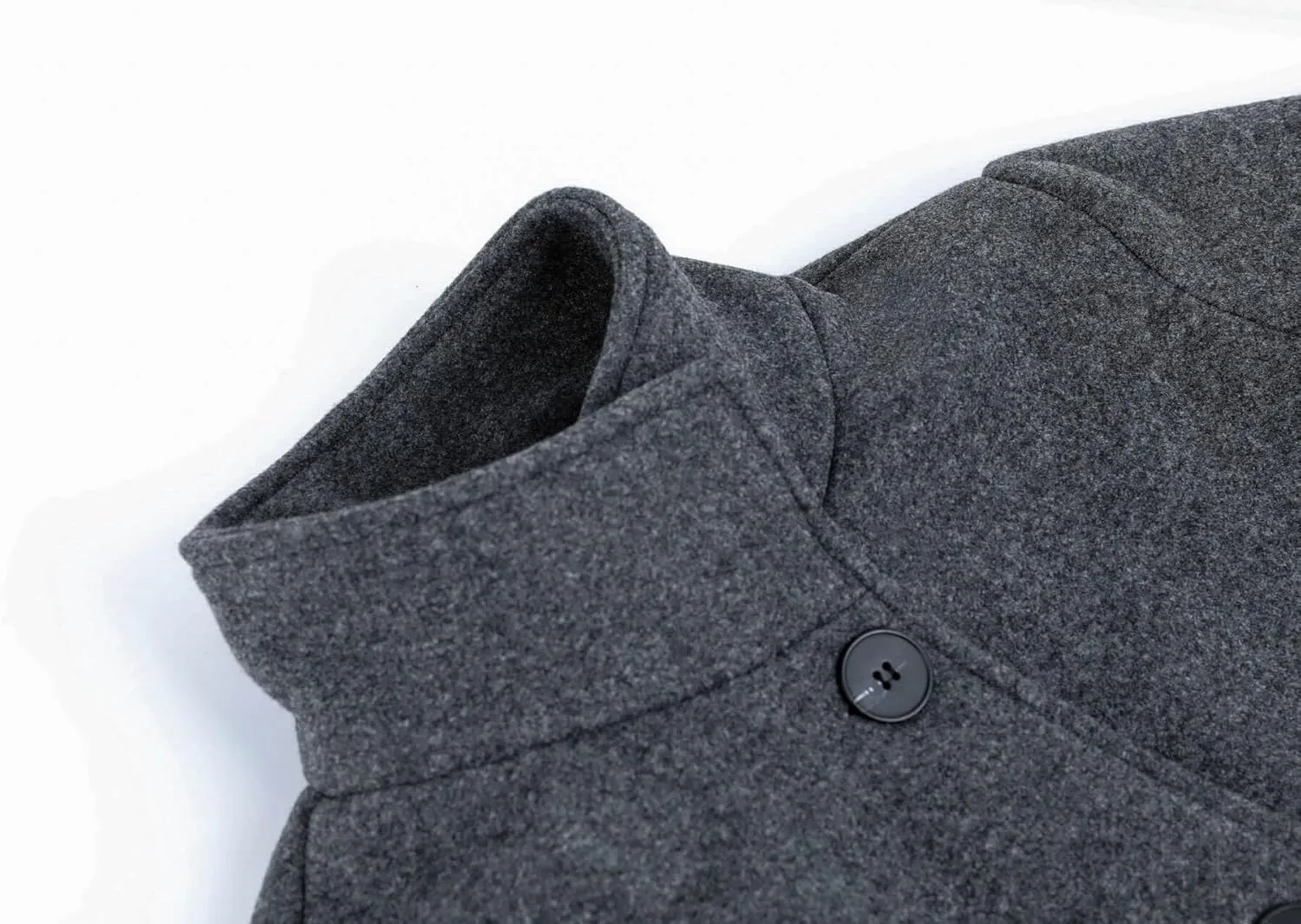 Kubbon Women's Winter Wool Blend Pea Coat Casual Single Breasted Stand Collar Trench Coat Thicken Warm Long Jacket Overcoat
