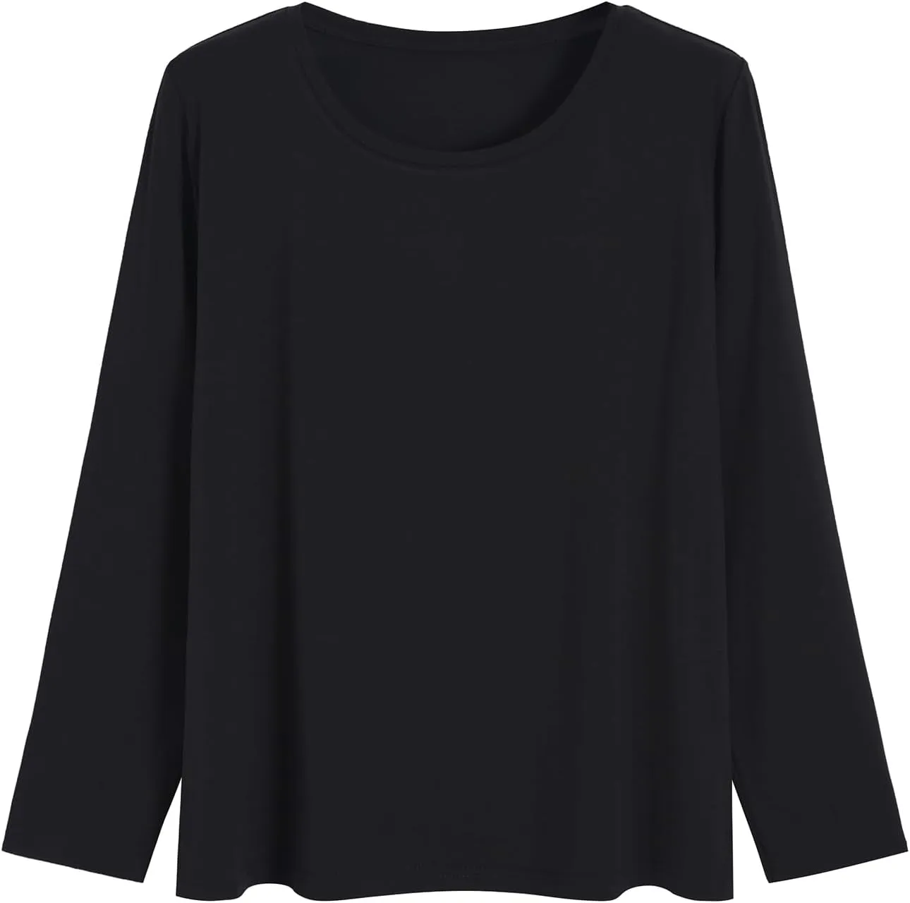 Latuza Women's Petite Tops Bamboo Viscose Long Sleeve Pajama Sleep Shirt