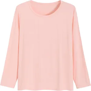 Latuza Women's Petite Tops Bamboo Viscose Long Sleeve Pajama Sleep Shirt
