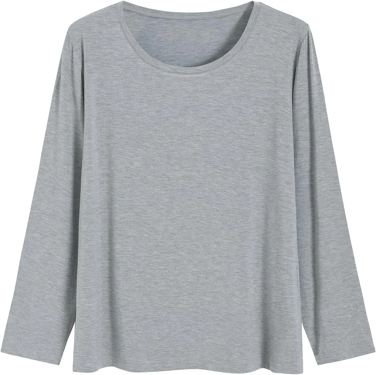 Latuza Women's Petite Tops Bamboo Viscose Long Sleeve Pajama Sleep Shirt