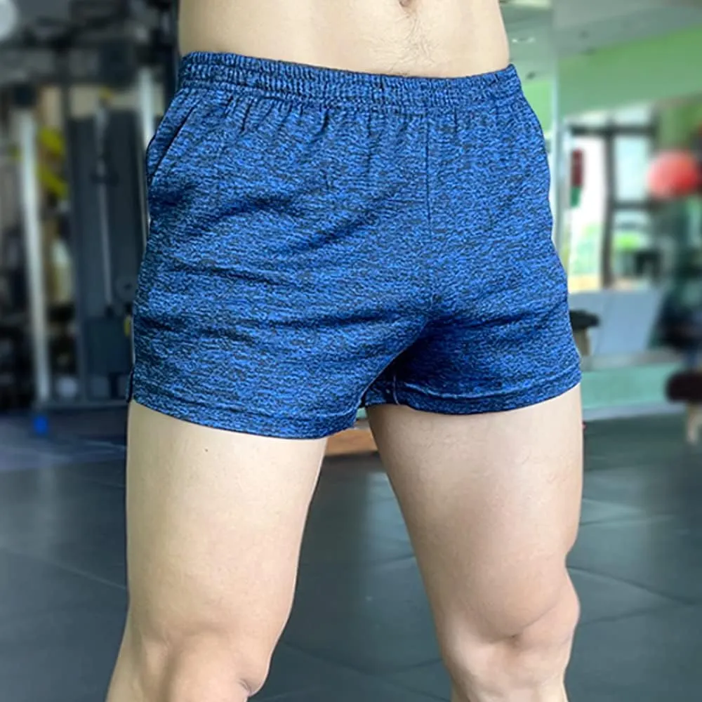 Lehmanlin Men's Bodybuilding Shorts 3/5 Inch Inseam Workout Training Muscle Short Shorts Stretch Quick Dry