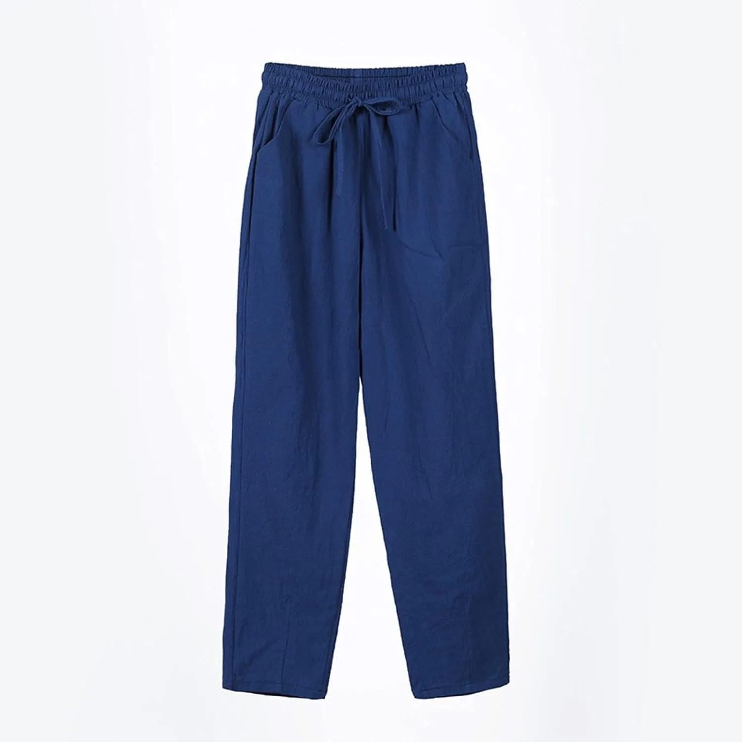 Linen Cotton Yoga Pants for Women Straight Leg Summer, Wide Leg Pants Woman Dressy Lounge High Waisted Trousers