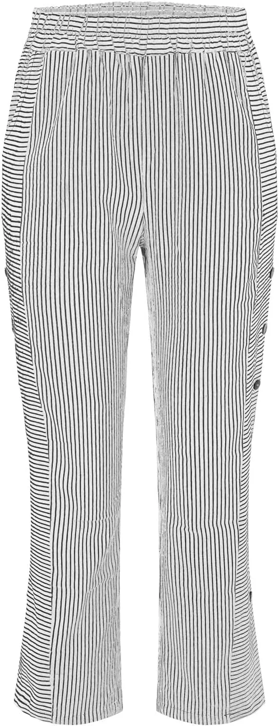 Linen Pants Women Summer 2025 Casual Cotton Linen Pant High Waisted Drawstring Lounge Pants Beach Trousers