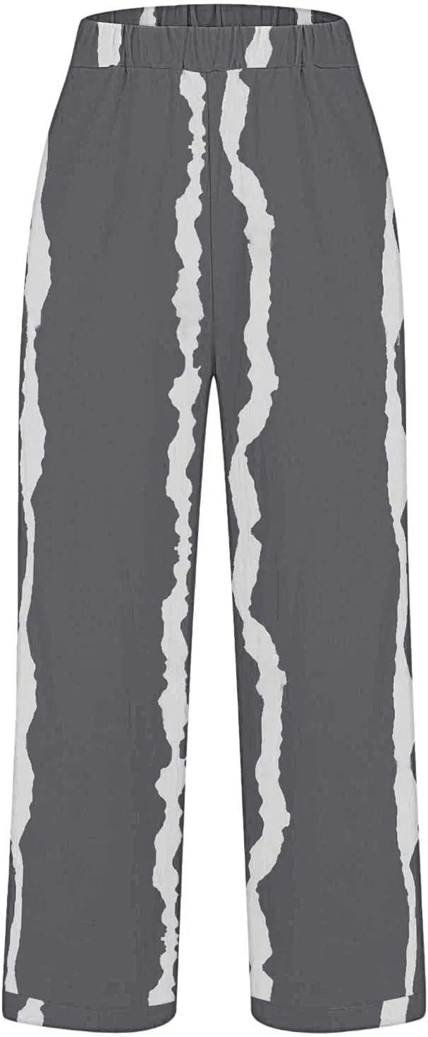 Linen Trousers Pants for Women Summer Drawstring Work Pants for Women Linen Summer Pants 2024 Trendy