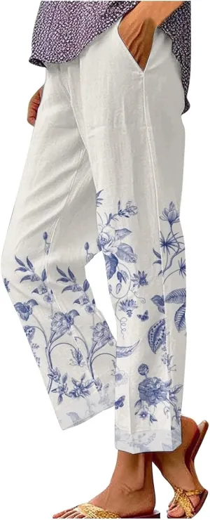 Linen Work Pants Women Plus Size Spring Womens Pants Dressy Casual Linen Womens Hemp Linen Yoga Pants