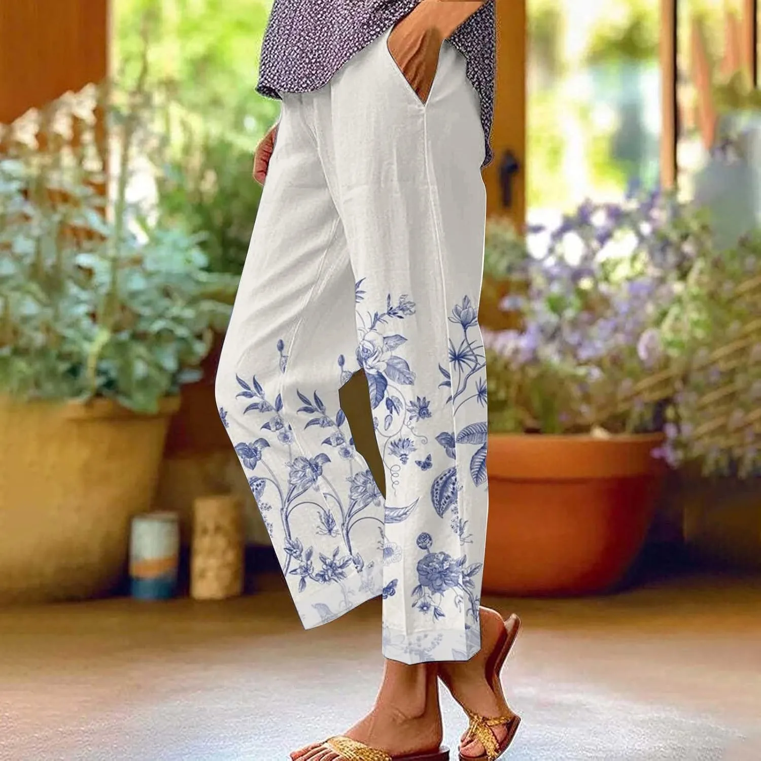 Linen Work Pants Women Plus Size Spring Womens Pants Dressy Casual Linen Womens Hemp Linen Yoga Pants