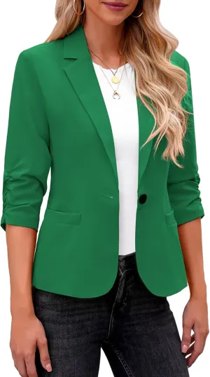 LookbookStore Blazers for Women Suit Jackets Dressy 3/4 Sleeve Blazer Business Casual Outfits for Work