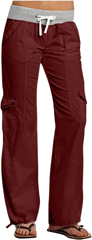 Low Rise Pants for Women, Cargo Pants Women, Casual, Drawstring, Straight Leg, Hiking Pants, Y2k, Trendy Trousers