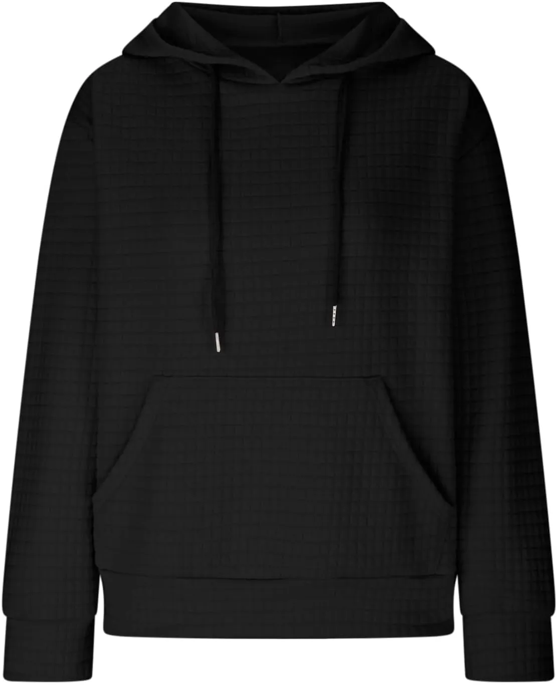 LRMQS Hoodies for Women Trendy Fall Fashion 2024 Waffle Knit Drawstring Pullover Sweatshirts Loose Fit Casual Cute Clothes