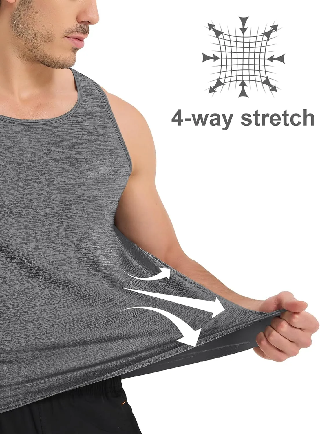 MAGCOMSEN Men's Tank Tops Quick Dry Workout Sleeveless Gym Muscle Shirts Athletic Bodybuilding Tee Shirt