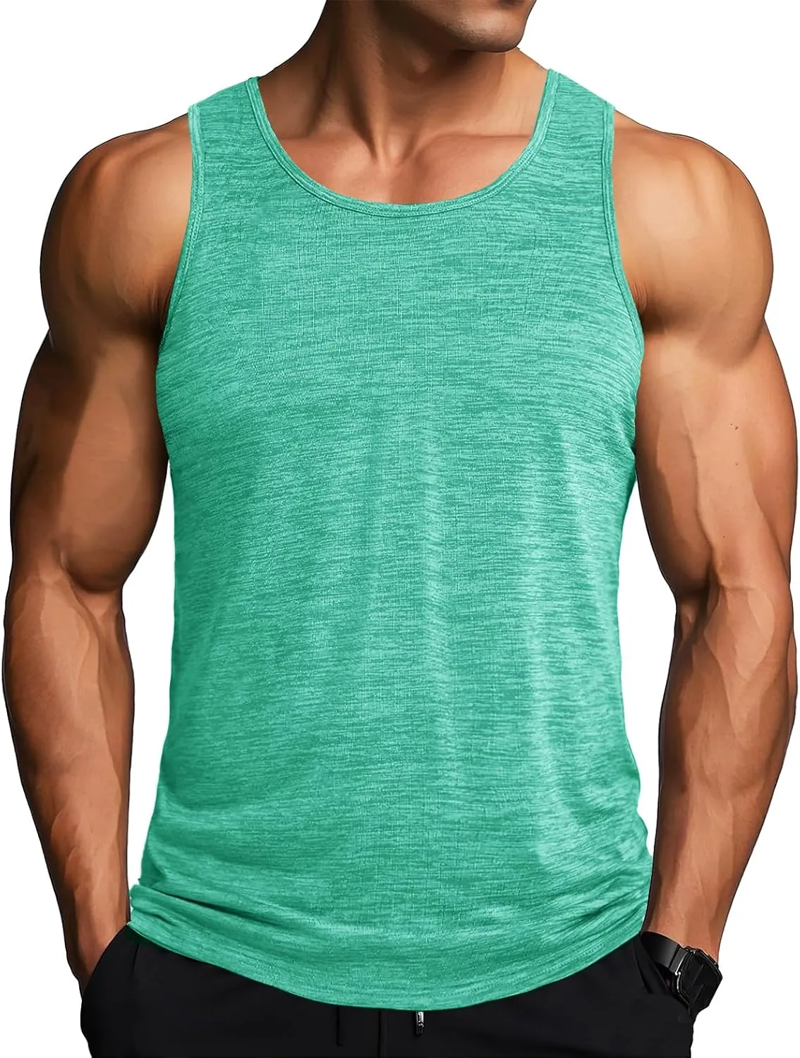 MAGCOMSEN Men's Tank Tops Quick Dry Workout Sleeveless Gym Muscle Shirts Athletic Bodybuilding Tee Shirt