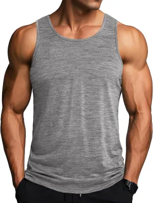 MAGCOMSEN Men's Tank Tops Quick Dry Workout Sleeveless Gym Muscle Shirts Athletic Bodybuilding Tee Shirt