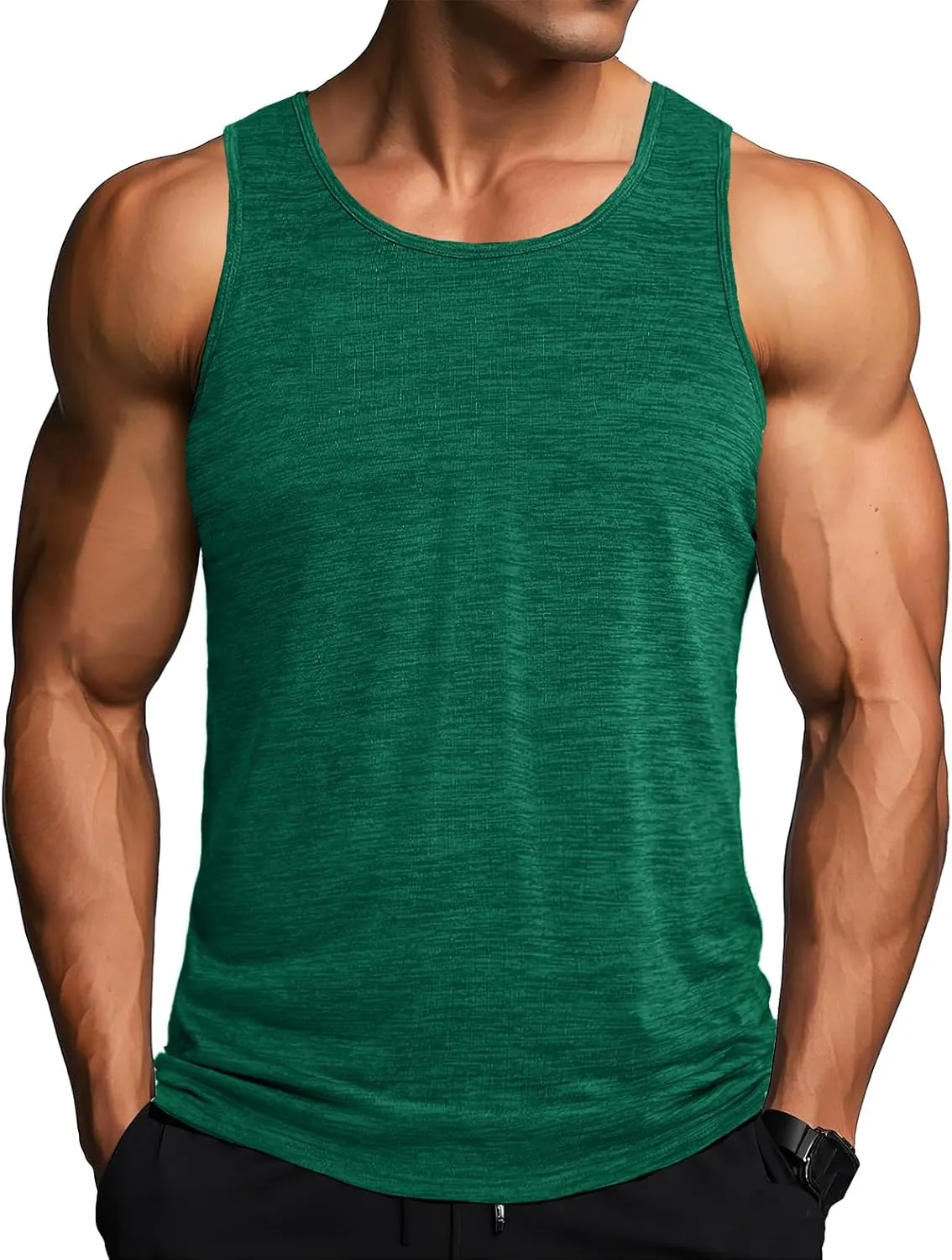 MAGCOMSEN Men's Tank Tops Quick Dry Workout Sleeveless Gym Muscle Shirts Athletic Bodybuilding Tee Shirt
