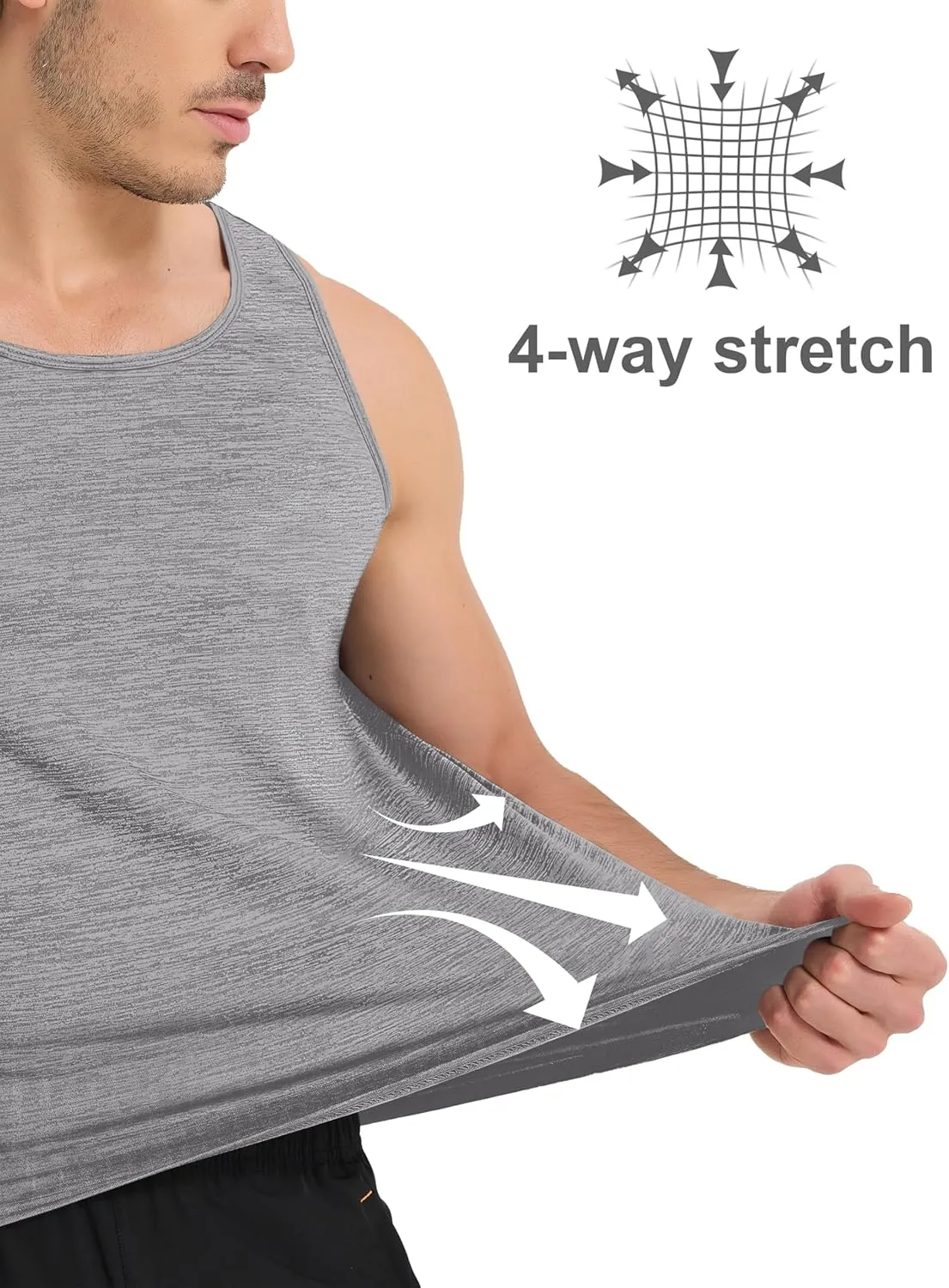 MAGCOMSEN Men's Tank Tops Quick Dry Workout Sleeveless Gym Muscle Shirts Athletic Bodybuilding Tee Shirt