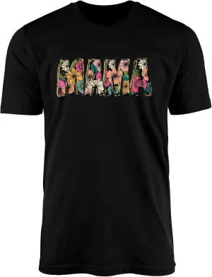 Mama Floral Graphic Tee - Cute Boho Motherhood T-Shirt for Moms, Aesthetic Flower Print Casual Outfit