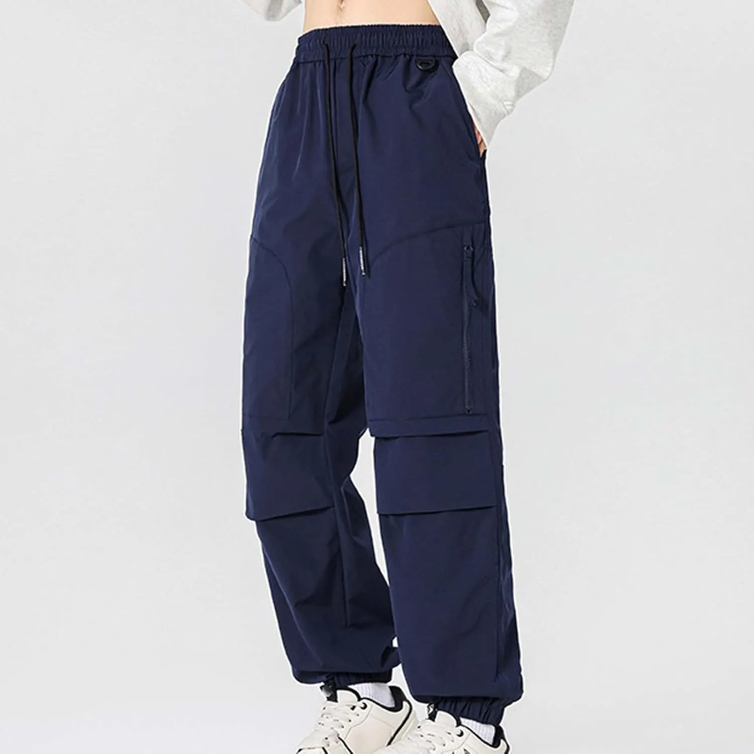 Man High Street Fashion Trend Pleated Design Straight Leather Pants Mens Big and Tall Pants