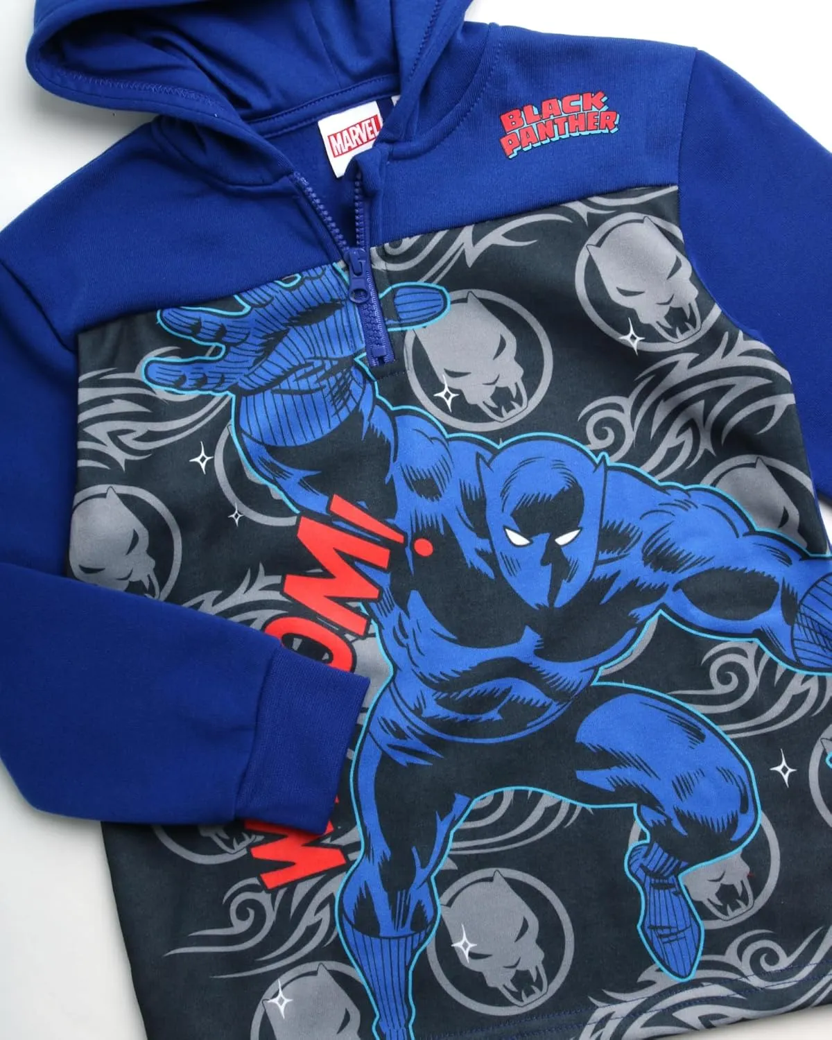 Marvel Boys' Spiderman Sweatshirt - Captain America, Iron Man, Hulk and Panther Quarter Zip Fleece Graphic Hoodie (2T-16)