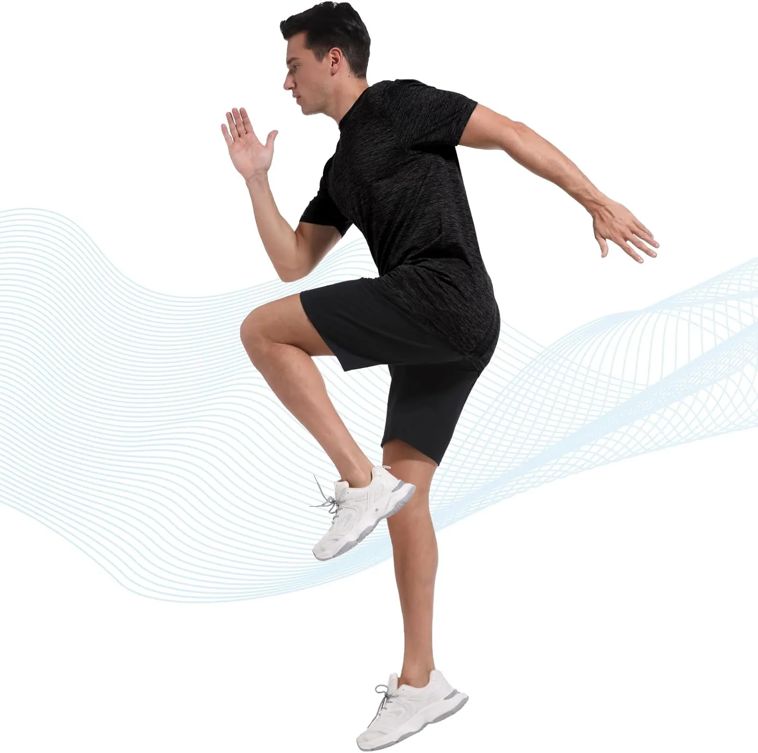  MD 4 Pack Men's Quick Dry Fit T-Shirts, Short Sleeve Athletic Running Workout Tee, Gym Shirts Moisture Wicking