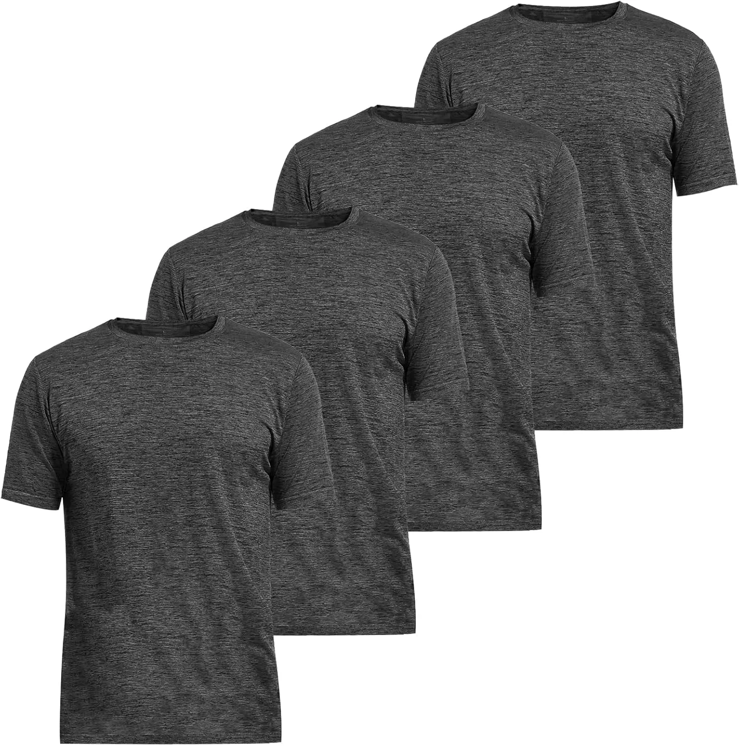  MD 4 Pack Men's Quick Dry Fit T-Shirts, Short Sleeve Athletic Running Workout Tee, Gym Shirts Moisture Wicking