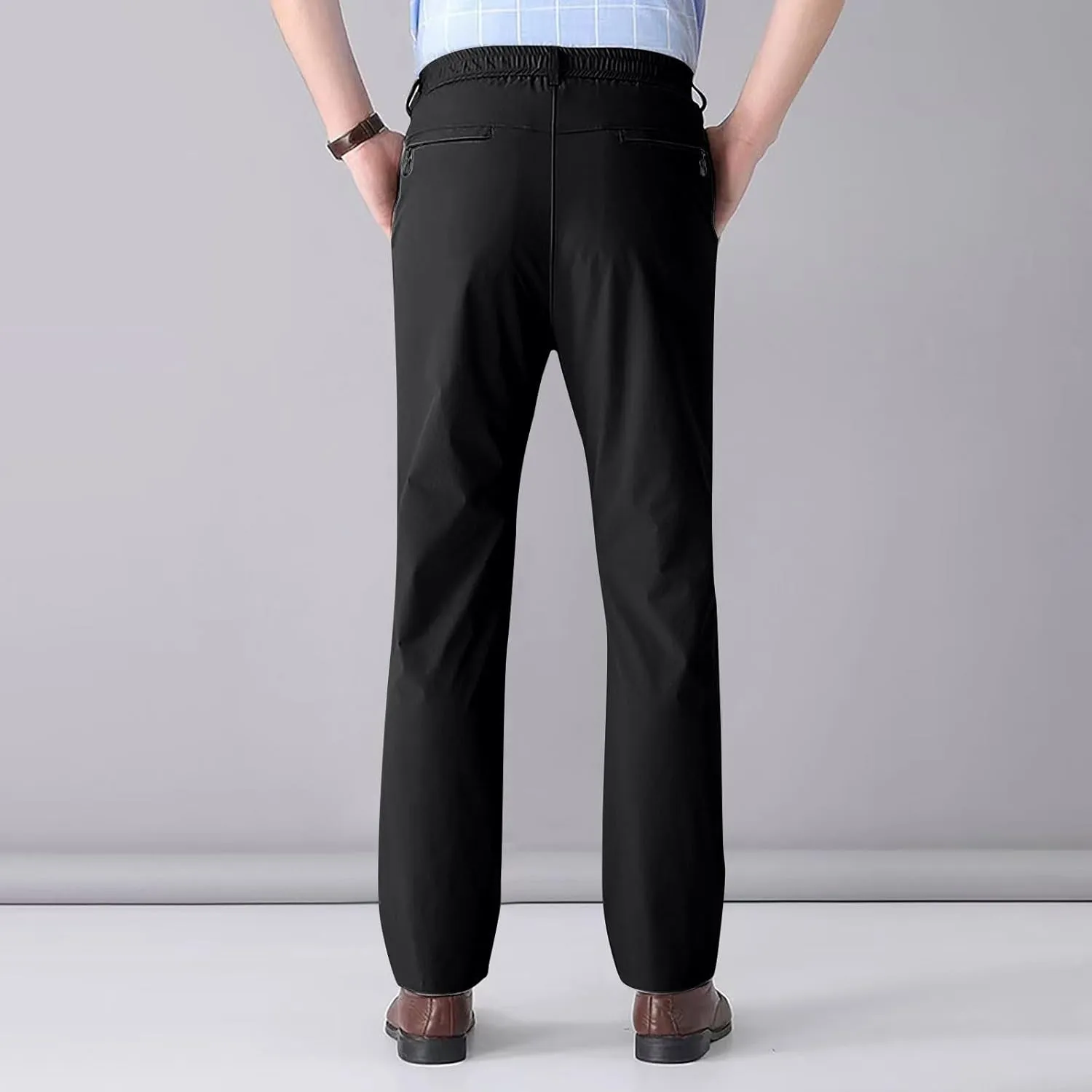 Men Formal Dress Pants Wrinkle Free Slim Fit Business Work Pant Summer Lightweight Casual Suit Trousers with Pockets