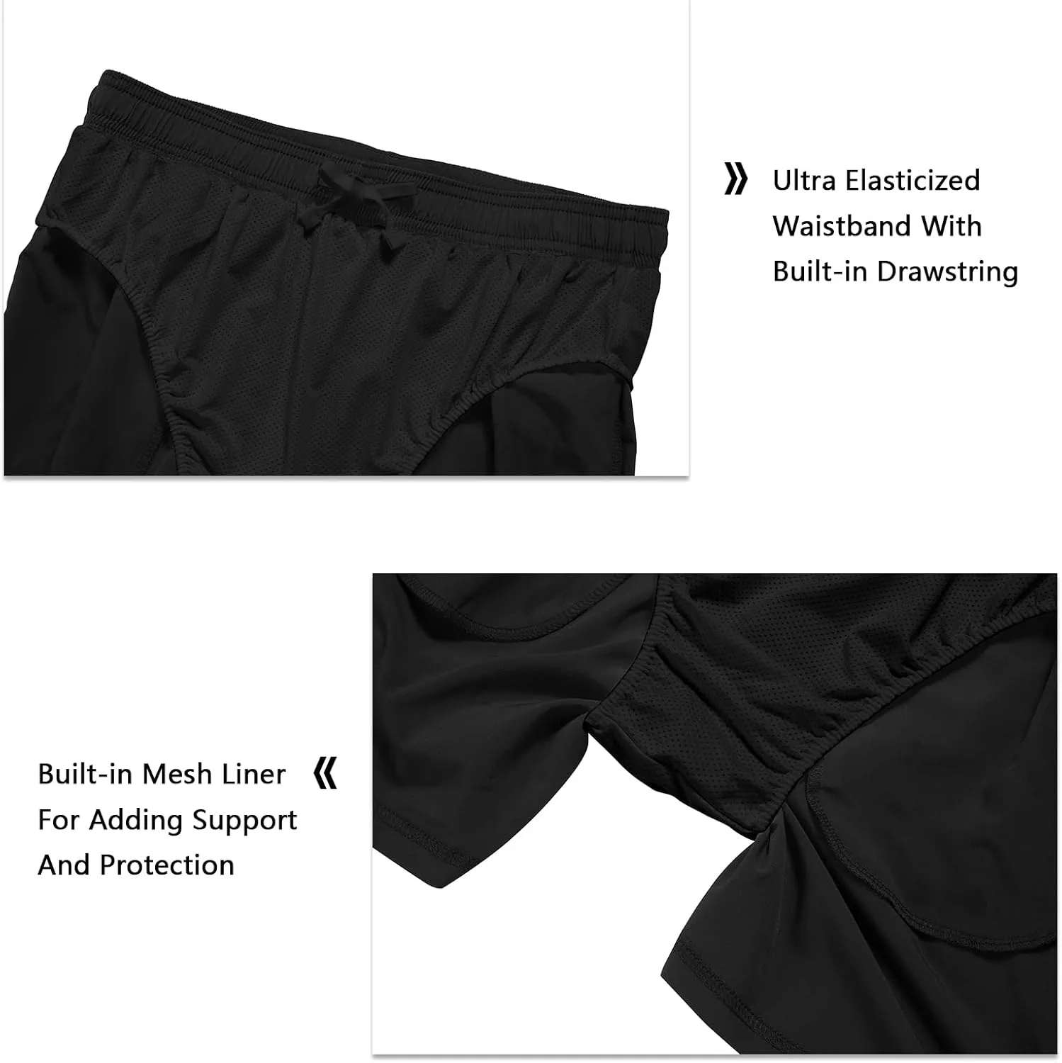 Men's 5 Inch Running Shorts Lightweight Athletic Workout Gym Shorts Liner with Zipper Pockets
