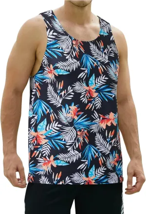 Mens Beach Tank Tops Summer Quick Dry Sleeveless Novelty Tee Sports Gym Workout T-Shirt