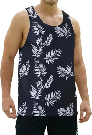 Mens Beach Tank Tops Summer Quick Dry Sleeveless Novelty Tee Sports Gym Workout T-Shirt