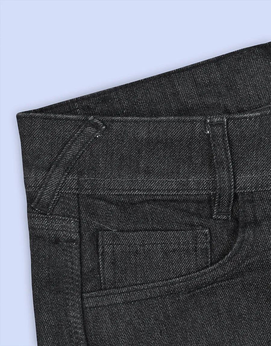 Men's Biker Jeans Pant - Acid Black