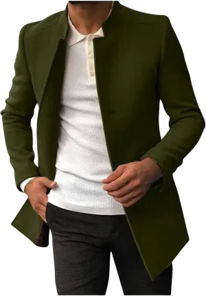 Mens Casual Lightweight Suit Blazer Jackets Stand Collar Lined Sport Coats Business Coats