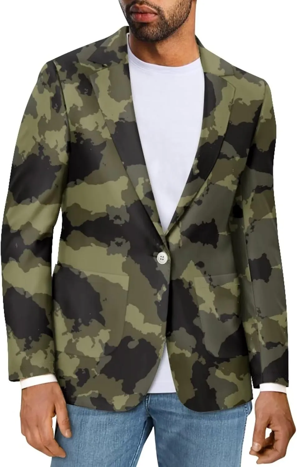 Men's Casual One Button Travel Slim Fit Blazers Notch Lapel Suits with Pockets Formal Sport Jacket Casual Coats