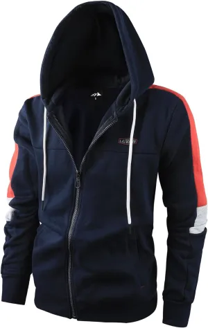 Men's Full Zip Fleece Hoodie zippered Color Block hooded slim Fit Long Sleeve Lightweight Sweatshirt