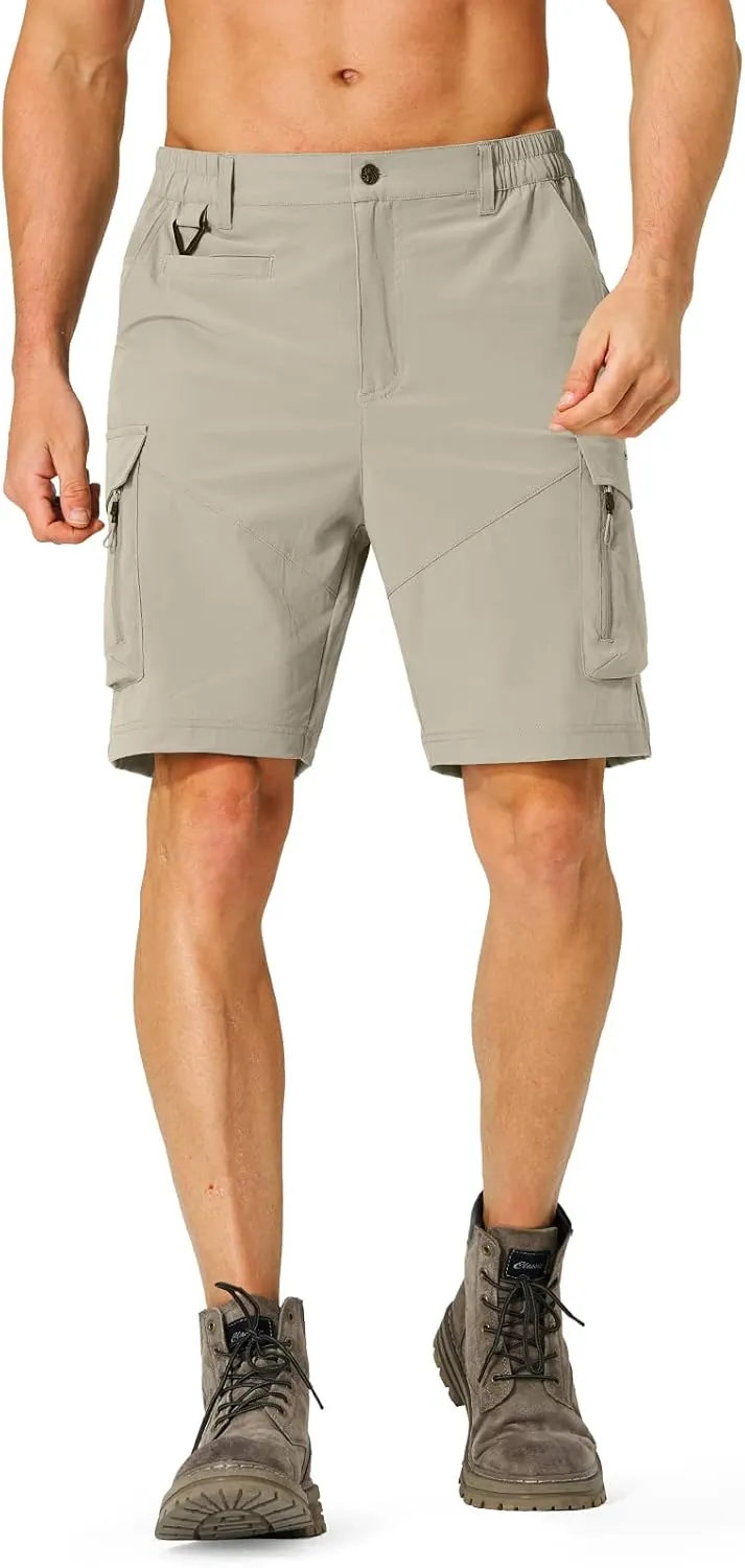 Men's Hiking Cargo Shorts Quick Dry Lightweight Travel Shorts with Multi Pockets for Fishing Camping Golf