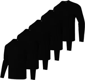 Mens Long Sleeve Shirts Casual Quick Dry Crew Neck Work Shirts Athletic Cycling Hiking T-Shirts 5 Pack